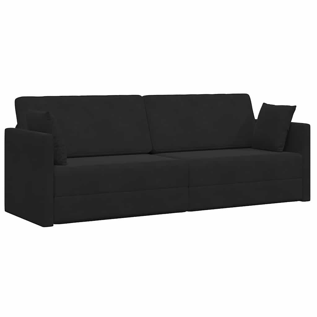 Sofa Bed Black 213 x 70 x 77 cm Velvet